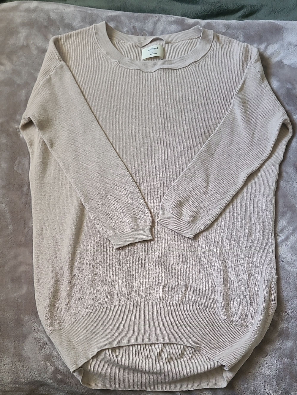 Wilfred Scoopneck Lightweight Knit Sweater in Light Beige